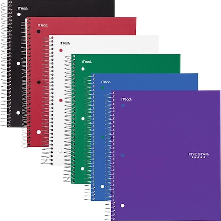 Made-To-Stick 11 x 8.5 in. Mead Five Star Subject Spiral Notebook - 150 Sheets - 300 Pages, 6PK MA1887630
